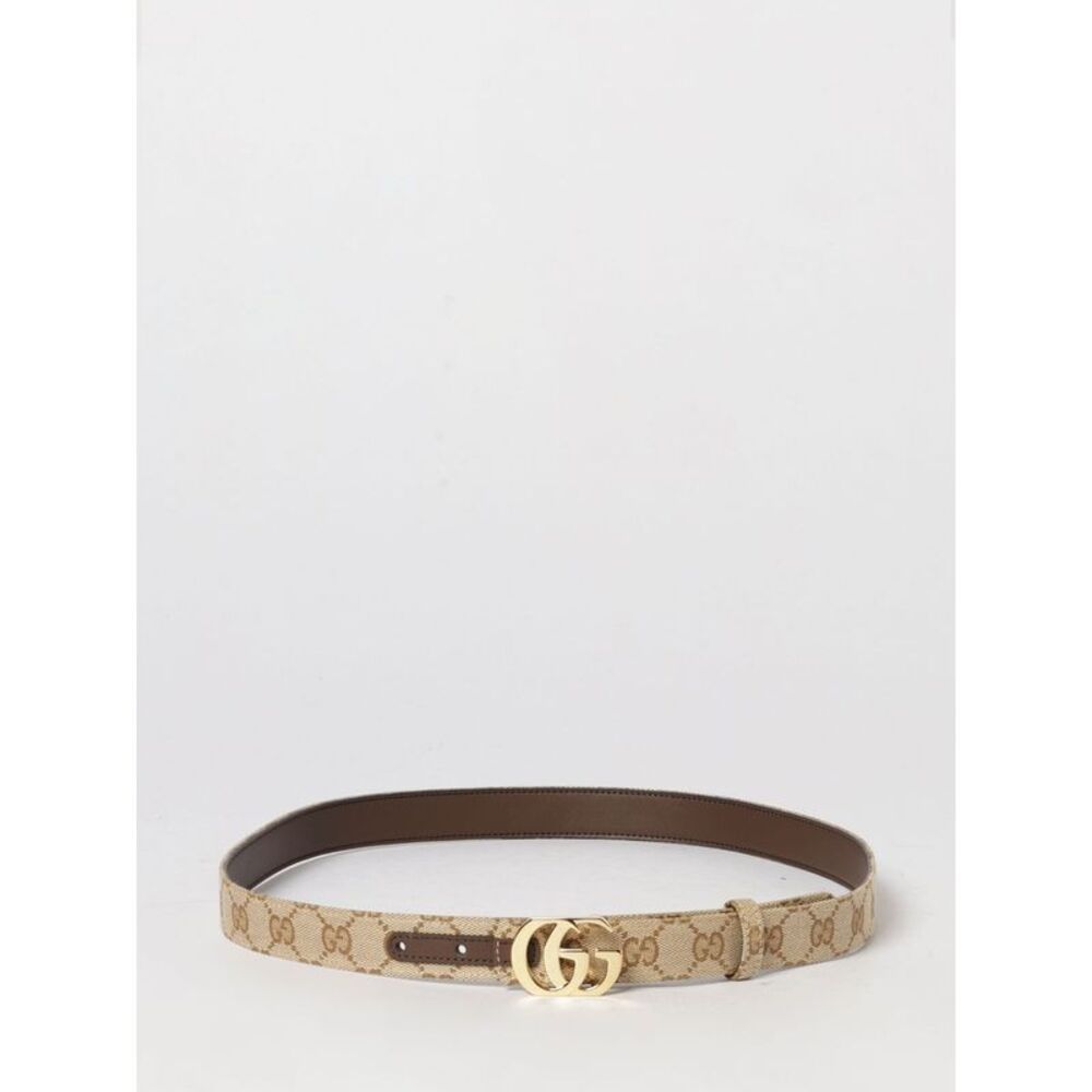 Gucci Women Gucci Gg Marmont Leather Belt With Double G Buckle